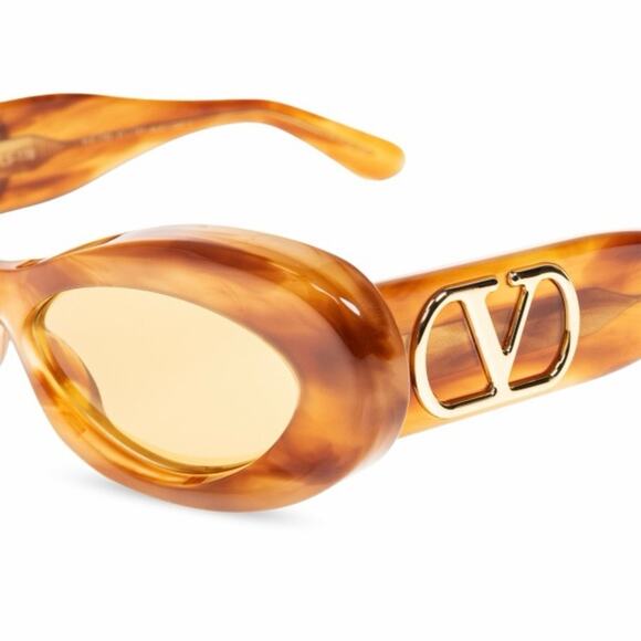 New! Valentino Women\'s Brown Oval Sunglasses, VLS 178D, Authentic Retail $590 main image 8